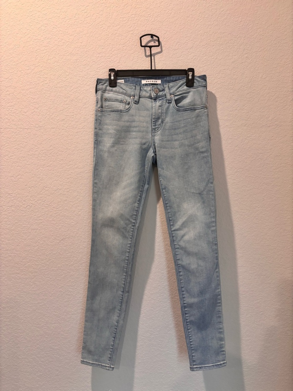 PacSun Men’s Stacked Light Blue Skinny Jeans - Stretch Denim